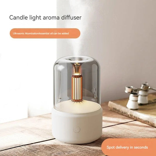 2023 New Creative Candlelight Diffuser USB Desktop Atmosphere Candlelight Home Air Humidifier Simple Style